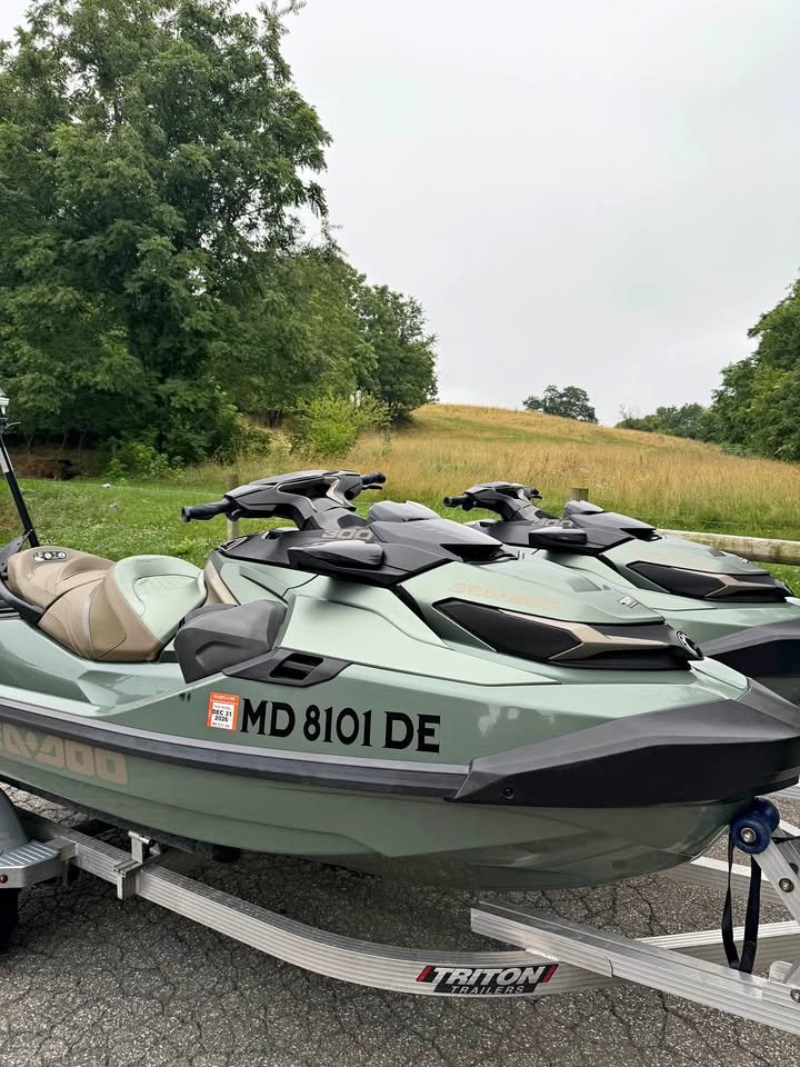 Two 2023 Sea-Doo GTX Limited 300 with 2022 Triton Double Trailer