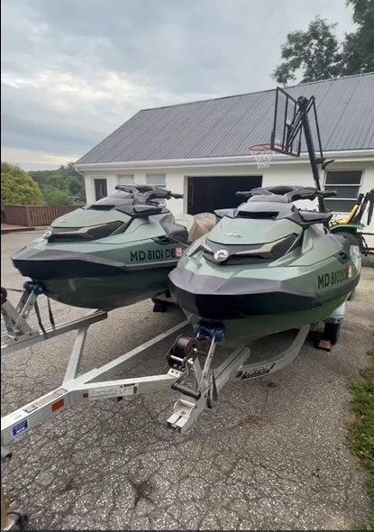 Two 2023 Sea-Doo GTX Limited 300 with 2022 Triton Double Trailer